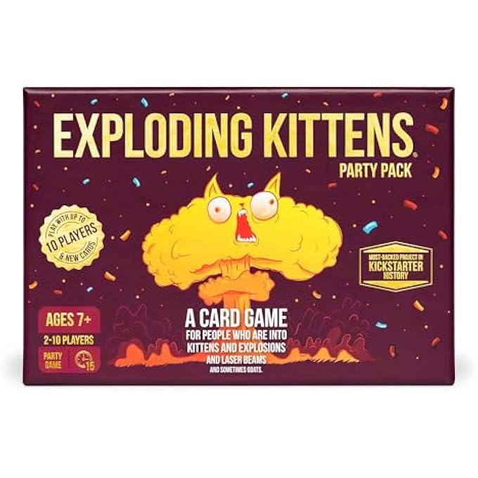 rayihni EXPLODING KITTENS PARTY PACK CARD GAME | FAMILY & PARTY GAME FOR 210 PLAYERS | AGES 7+ | 15-MINUTE GAMEPLAY | ORIGINAL VIRAL STRATEGY CARD GAME - Image 2